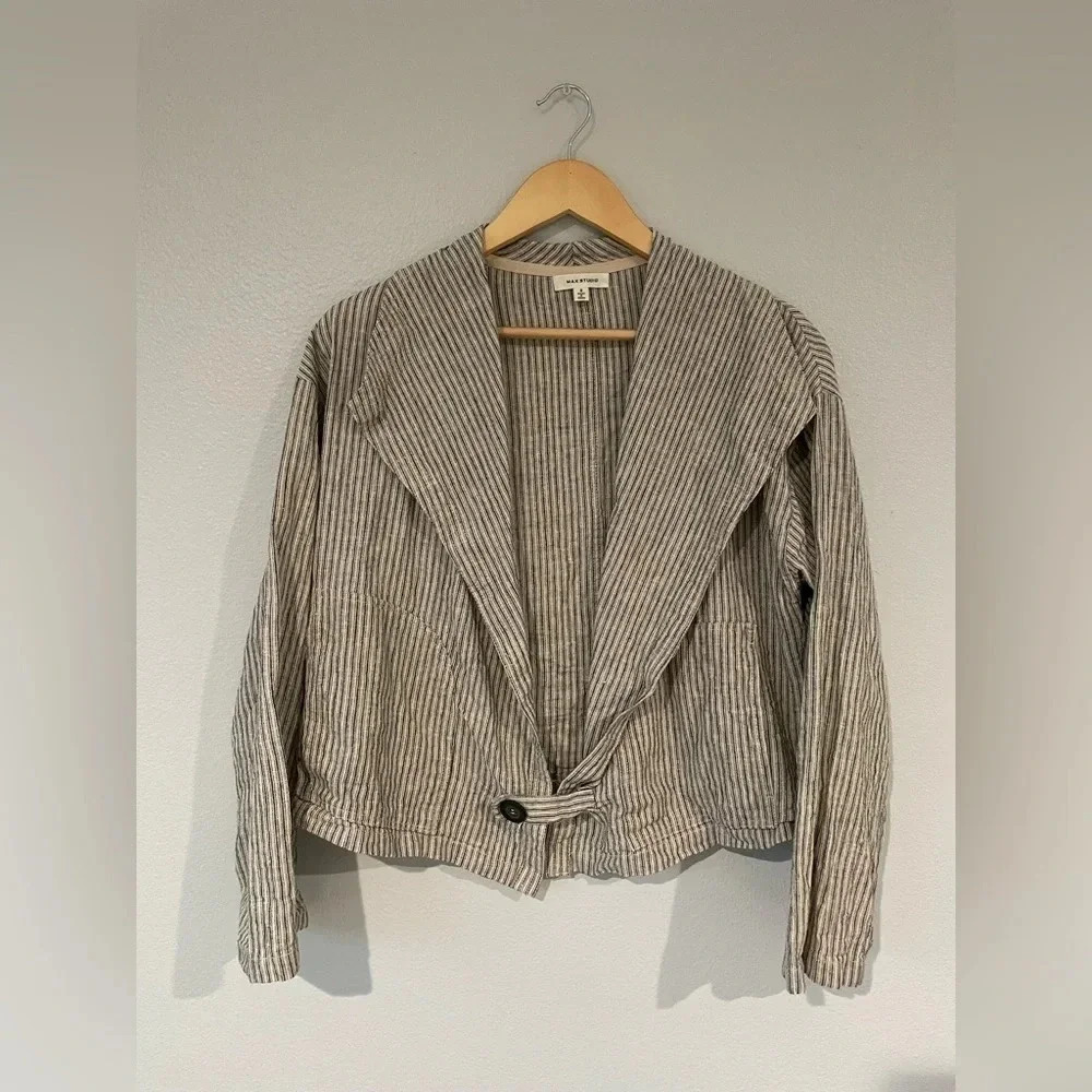 Max Studio Linen & Cotton cardigan Shirt Cover with single button